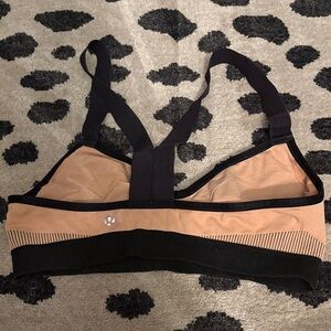 Women's Black and Tan Sports Bra